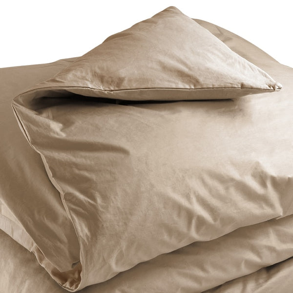 Full cotton duvet cover Mymami 1 square and half hazelnut