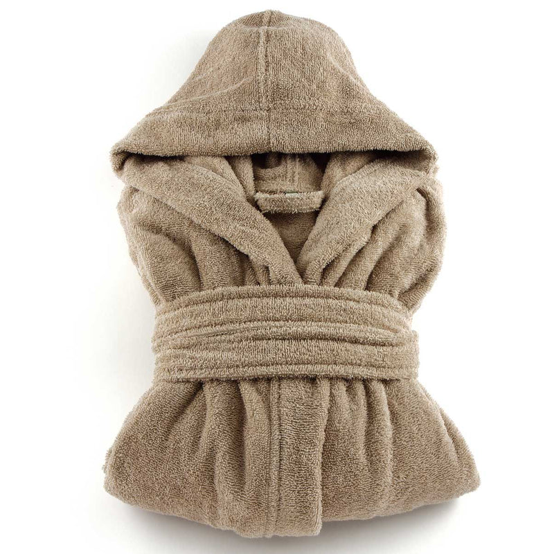 Mymami bathrobe in natural organic cotton Hazelnut color size Extra Large