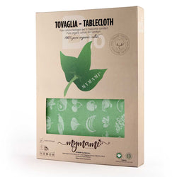 Mymami fruits green organic cotton large rectangular tablecloth