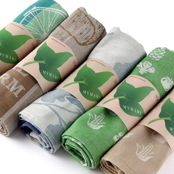 Organic cotton tea towels Mymami certified GOTS