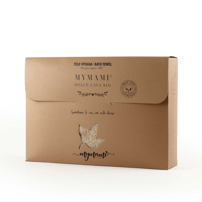 FSC box for Mymami cloth in natural organic cotton Hazelnut color