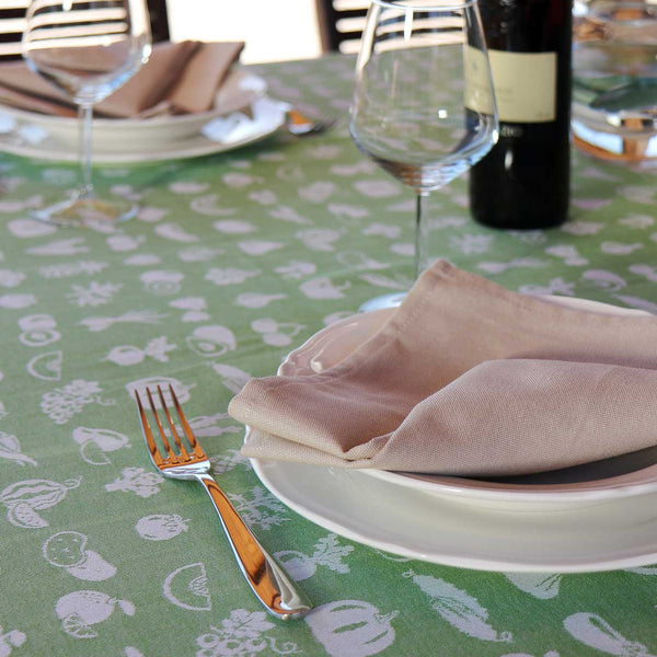 Mymami large rectangular tablecloth organic cotton green